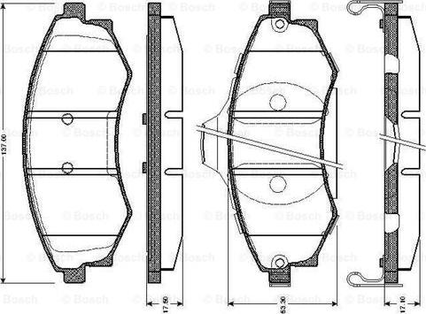 BOSCH 0 986 TB2 172 - Тормозные колодки, дисковые, комплект unicars.by