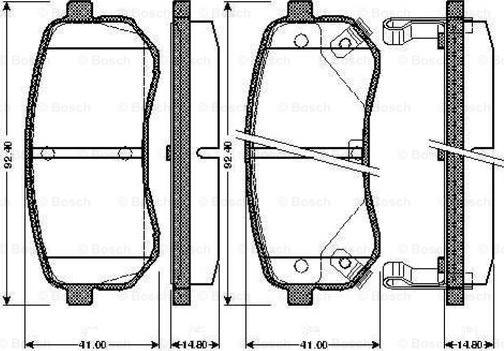 BOSCH 0 986 TB2 893 - Тормозные колодки, дисковые, комплект unicars.by