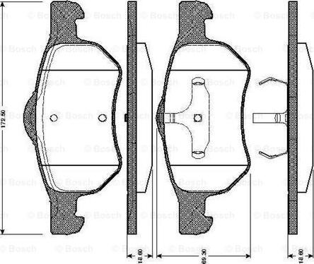 BOSCH 0 986 TB2 841 - Тормозные колодки, дисковые, комплект unicars.by