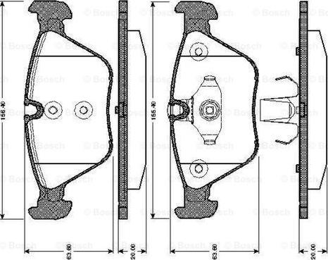 BOSCH 0 986 TB2 848 - Тормозные колодки, дисковые, комплект unicars.by