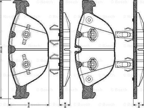 BOSCH 0 986 TB2 847 - Тормозные колодки, дисковые, комплект unicars.by