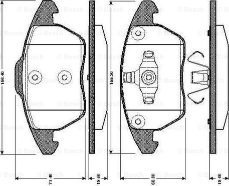 BOSCH 0 986 TB2 859 - Тормозные колодки, дисковые, комплект unicars.by