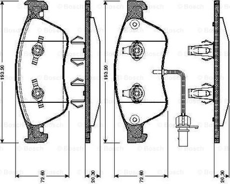 BOSCH 0 986 TB2 868 - Тормозные колодки, дисковые, комплект unicars.by