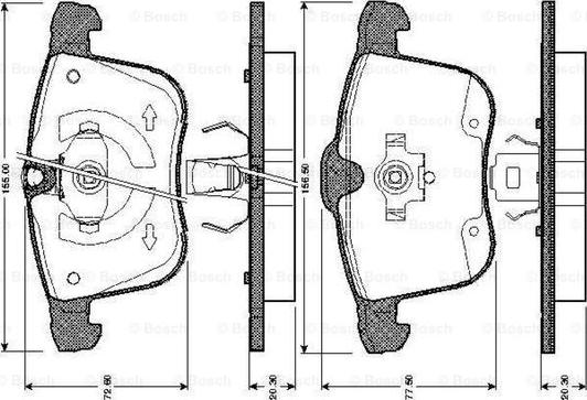 BOSCH 0 986 TB2 867 - Тормозные колодки, дисковые, комплект unicars.by