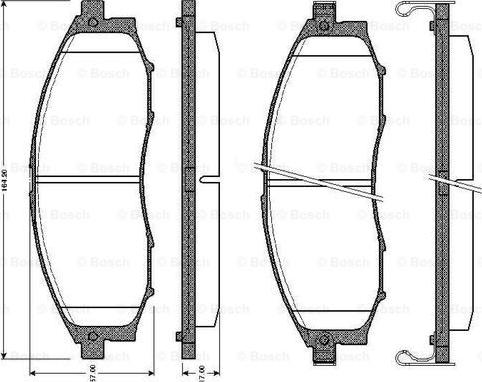 BOSCH 0 986 TB2 805 - Тормозные колодки, дисковые, комплект unicars.by