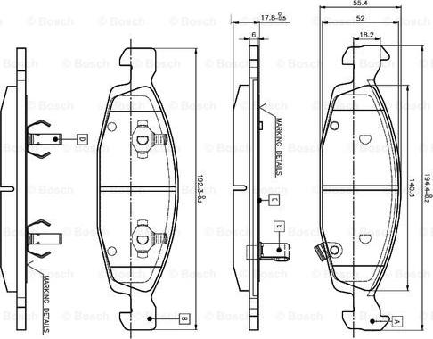 BOSCH 0 986 TB2 801 - Тормозные колодки, дисковые, комплект unicars.by