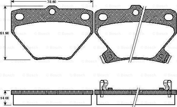 BOSCH 0 986 TB2 802 - Тормозные колодки, дисковые, комплект unicars.by