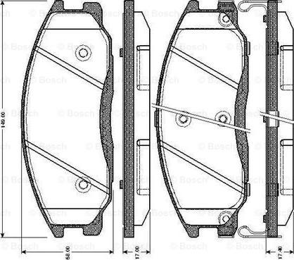 BOSCH 0 986 TB2 815 - Тормозные колодки, дисковые, комплект unicars.by