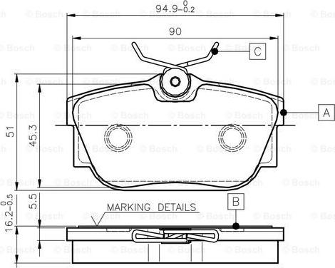 BOSCH 0 986 TB2 813 - Тормозные колодки, дисковые, комплект unicars.by