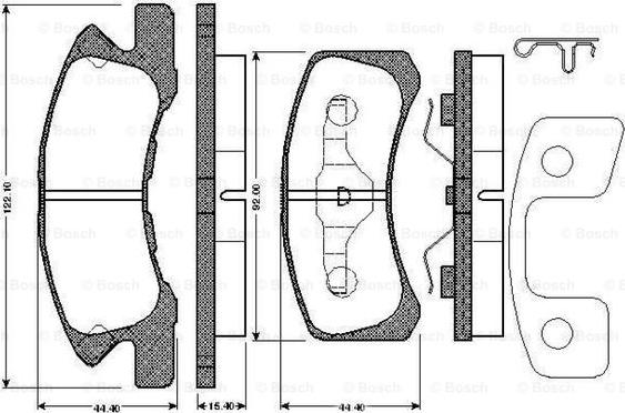 BOSCH 0 986 TB2 884 - Тормозные колодки, дисковые, комплект unicars.by