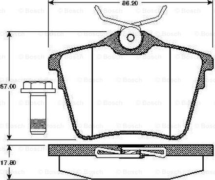 BOSCH 0 986 TB2 881 - Тормозные колодки, дисковые, комплект unicars.by