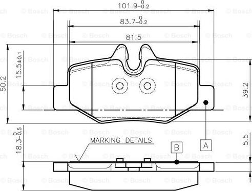 BOSCH 0 986 TB2 883 - Тормозные колодки, дисковые, комплект unicars.by