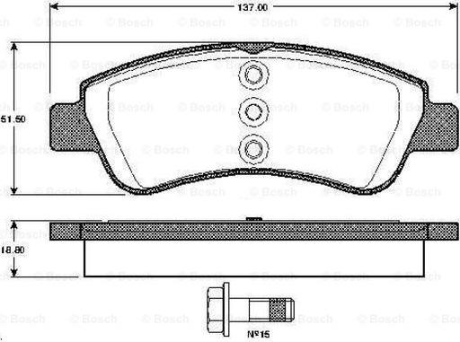 BOSCH 0 986 TB2 830 - Тормозные колодки, дисковые, комплект unicars.by