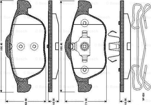 BOSCH 0 986 TB2 831 - Тормозные колодки, дисковые, комплект unicars.by