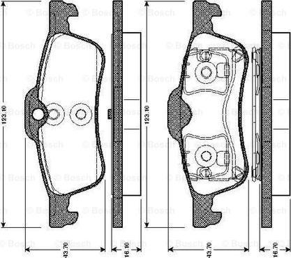 BOSCH 0 986 TB2 838 - Тормозные колодки, дисковые, комплект unicars.by