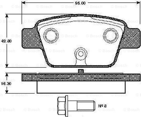 BOSCH 0 986 TB2 837 - Тормозные колодки, дисковые, комплект unicars.by