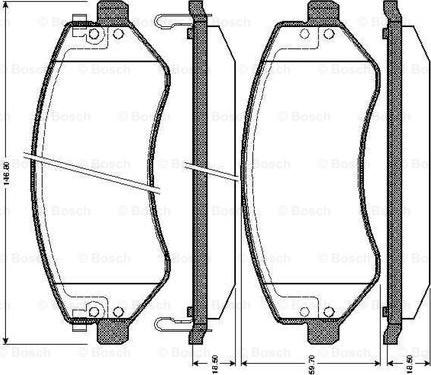 BOSCH 0 986 TB2 826 - Тормозные колодки, дисковые, комплект unicars.by