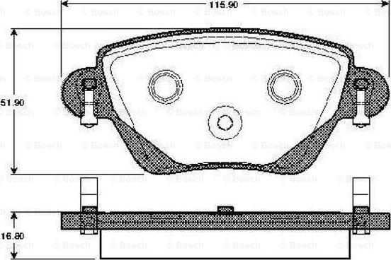 BOSCH 0 986 TB2 820 - Тормозные колодки, дисковые, комплект unicars.by