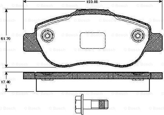 BOSCH 0 986 TB2 879 - Тормозные колодки, дисковые, комплект unicars.by