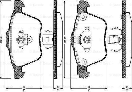 BOSCH 0 986 TB2 875 - Тормозные колодки, дисковые, комплект unicars.by