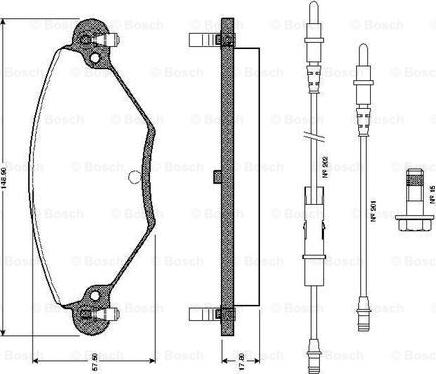 BOSCH 0 986 TB2 399 - Тормозные колодки, дисковые, комплект unicars.by