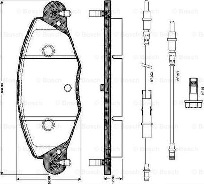 BOSCH 0 986 TB2 398 - Тормозные колодки, дисковые, комплект unicars.by