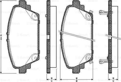 BOSCH 0 986 TB2 340 - Тормозные колодки, дисковые, комплект unicars.by