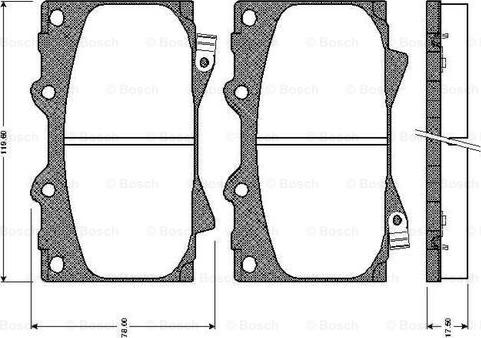 BOSCH 0 986 TB2 348 - Тормозные колодки, дисковые, комплект unicars.by