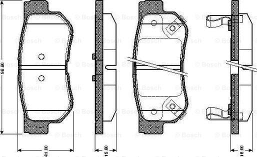 BOSCH 0 986 TB2 369 - Тормозные колодки, дисковые, комплект unicars.by