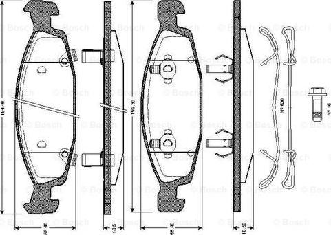 BOSCH 0 986 TB2 365 - Тормозные колодки, дисковые, комплект unicars.by