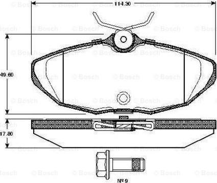 BOSCH 0 986 TB2 363 - Тормозные колодки, дисковые, комплект unicars.by