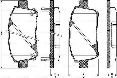 BOSCH 0 986 TB2 367 - Тормозные колодки, дисковые, комплект unicars.by