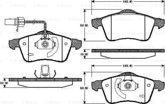 BOSCH 0 986 TB2 304 - Тормозные колодки, дисковые, комплект unicars.by