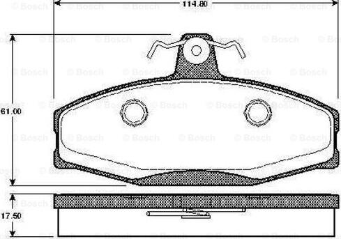 BOSCH 0 986 TB2 305 - Тормозные колодки, дисковые, комплект unicars.by