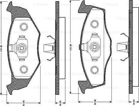 BOSCH 0 986 TB2 301 - Тормозные колодки, дисковые, комплект unicars.by