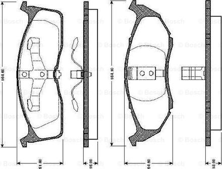 BOSCH 0 986 TB2 302 - Тормозные колодки, дисковые, комплект unicars.by