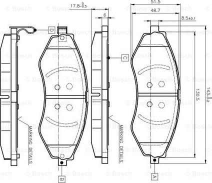 BOSCH 0 986 TB2 319 - Тормозные колодки, дисковые, комплект unicars.by