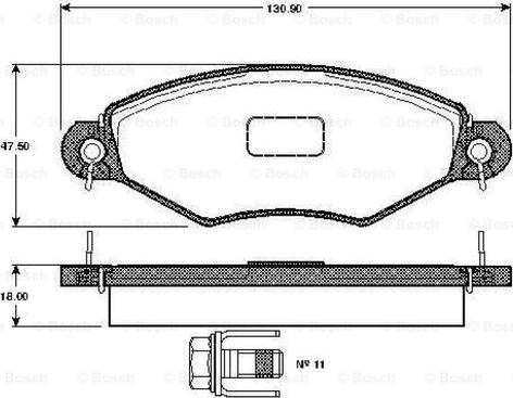 BOSCH 0 986 TB2 315 - Тормозные колодки, дисковые, комплект unicars.by