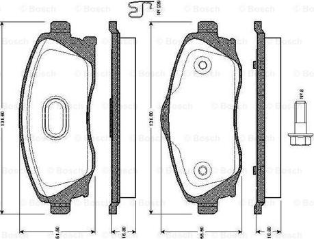 BOSCH 0 986 TB2 380 - Тормозные колодки, дисковые, комплект unicars.by