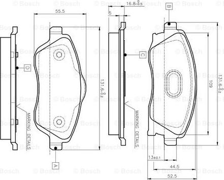 BOSCH 0 986 TB2 381 - Тормозные колодки, дисковые, комплект unicars.by