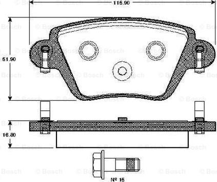 BOSCH 0 986 TB2 383 - Тормозные колодки, дисковые, комплект unicars.by