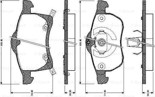 BOSCH 0 986 TB2 335 - Тормозные колодки, дисковые, комплект unicars.by