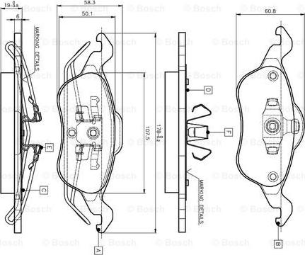 BOSCH 0 986 TB2 338 - Тормозные колодки, дисковые, комплект unicars.by