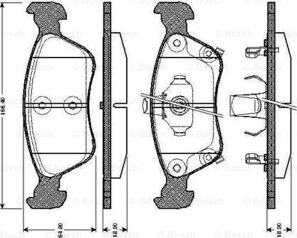 BOSCH 0 986 TB2 332 - Тормозные колодки, дисковые, комплект unicars.by