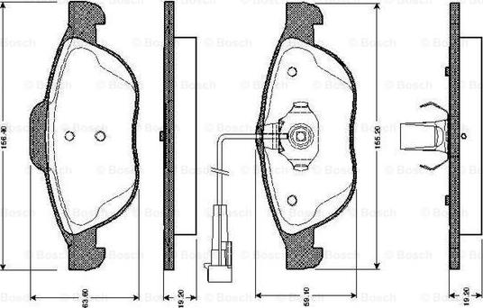 BOSCH 0 986 TB2 328 - Тормозные колодки, дисковые, комплект unicars.by