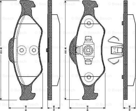 BOSCH 0 986 TB2 374 - Тормозные колодки, дисковые, комплект unicars.by