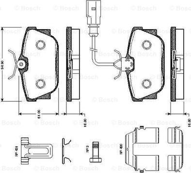 BOSCH 0 986 TB2 376 - Тормозные колодки, дисковые, комплект unicars.by