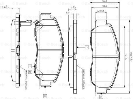 BOSCH 0 986 TB2 371 - Тормозные колодки, дисковые, комплект unicars.by