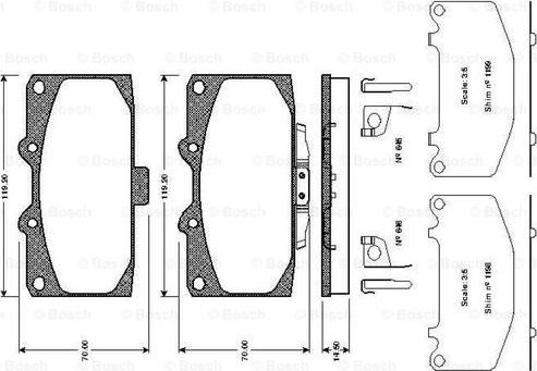 BOSCH 0 986 TB2 294 - Тормозные колодки, дисковые, комплект unicars.by