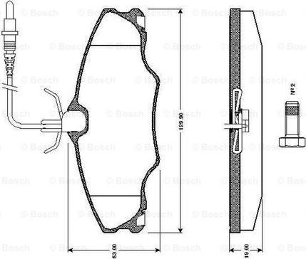 BOSCH 0 986 TB2 296 - Тормозные колодки, дисковые, комплект unicars.by